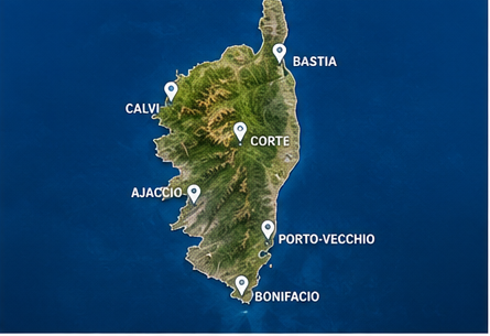 Carte de la Corse